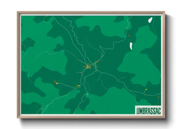 Une affiche de carte sur Limbrassac