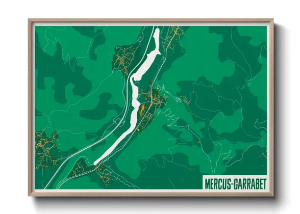 Une affiche de carte sur Mercus-Garrabet