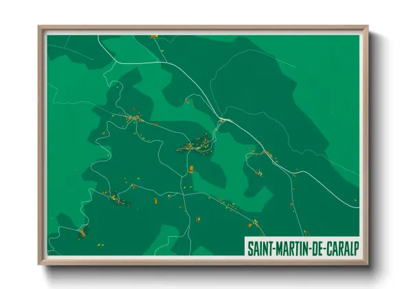 Une affiche de carte sur Saint-Martin-de-Caralp