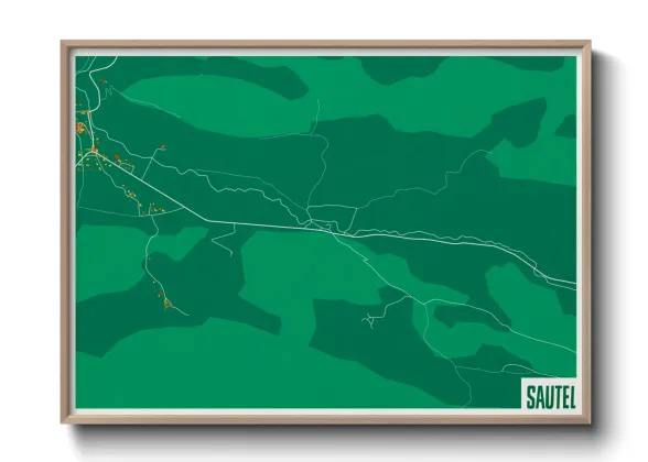 Une affiche de carte sur Sautel