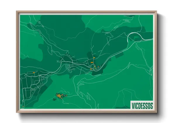 Une affiche de carte sur Vicdessos