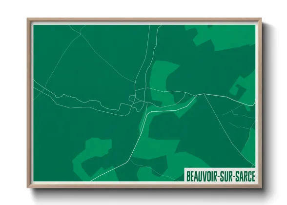 Une affiche de carte sur Beauvoir-sur-Sarce