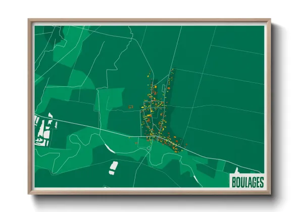 Une affiche de carte sur Boulages