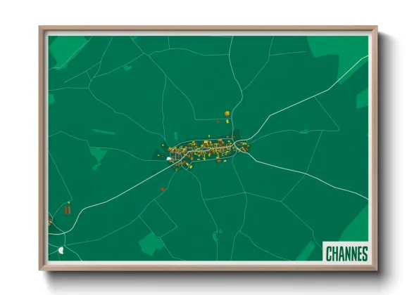 Une affiche de carte sur Channes