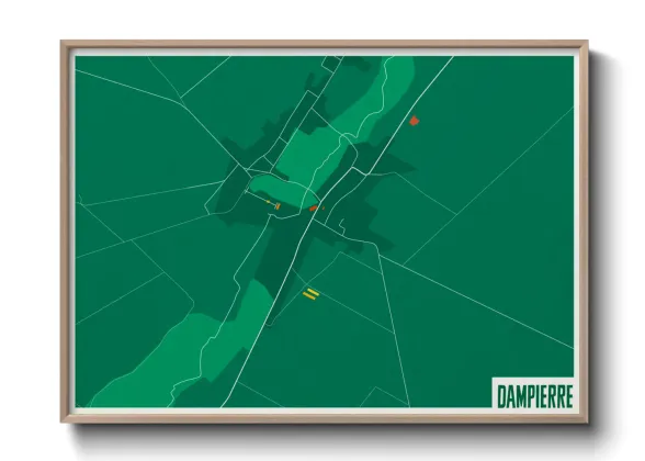 Une affiche de carte sur Dampierre