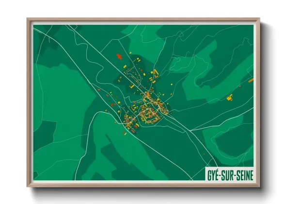 Une affiche de carte sur Gyé-sur-Seine