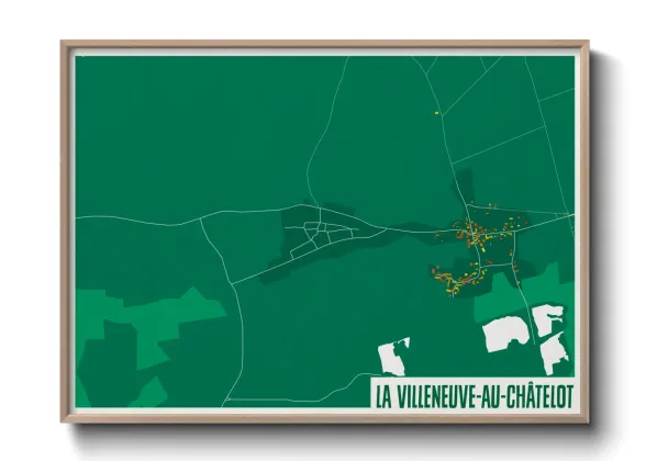 Une affiche de carte sur La Villeneuve-au-Châtelot