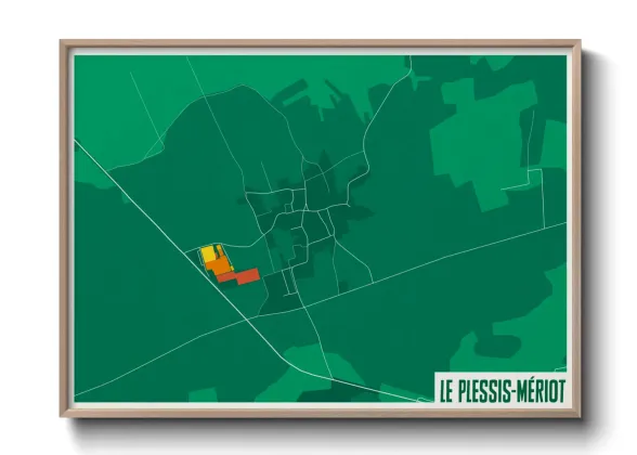 Une affiche de carte sur Le Plessis-Mériot