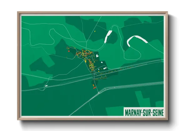 Une affiche de carte sur Marnay-sur-Seine