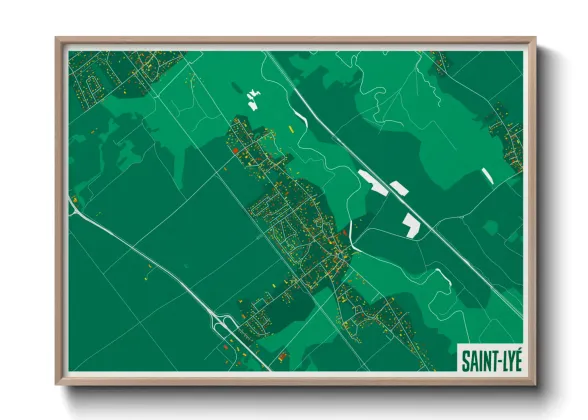 Une affiche de carte sur Saint-Lyé