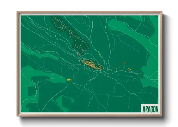 Une affiche de carte sur Aragon