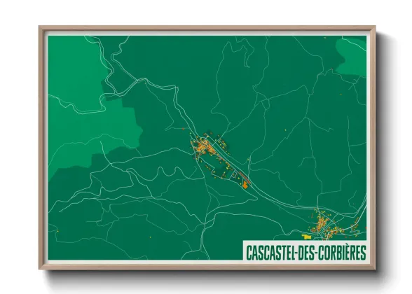 Une affiche de carte sur Cascastel-des-Corbières