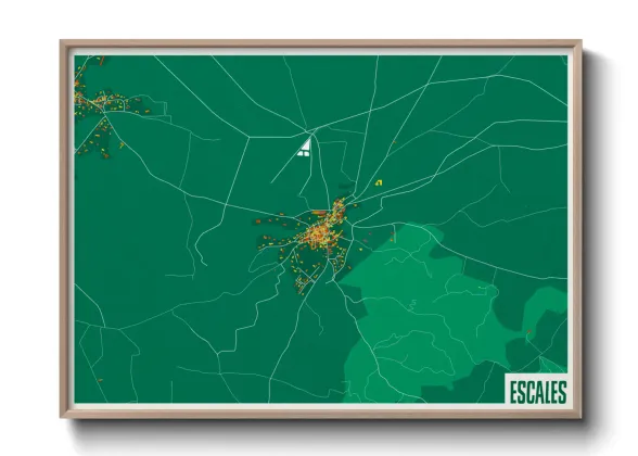 Une affiche de carte sur Escales
