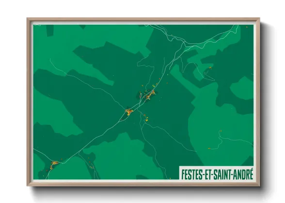 Une affiche de carte sur Festes-et-Saint-André