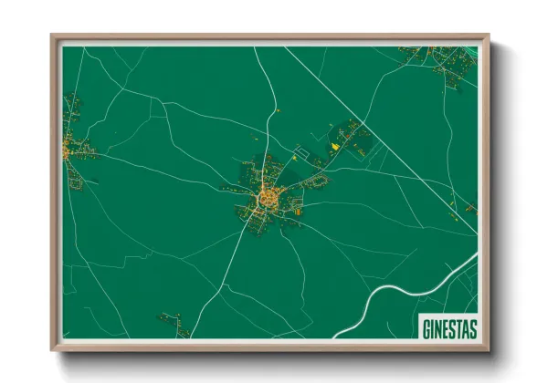 Une affiche de carte sur Ginestas