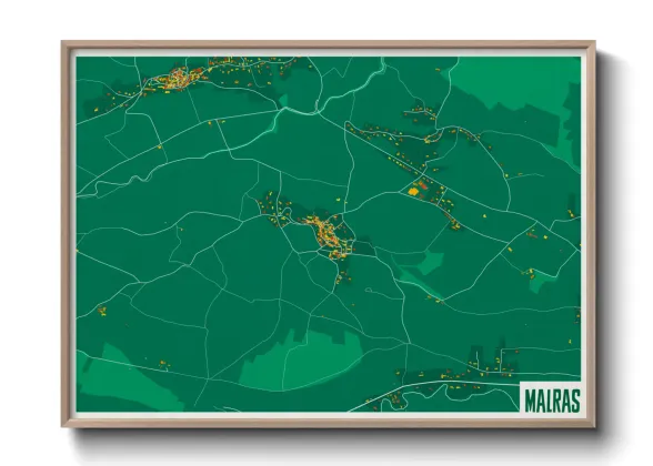 Une affiche de carte sur Malras
