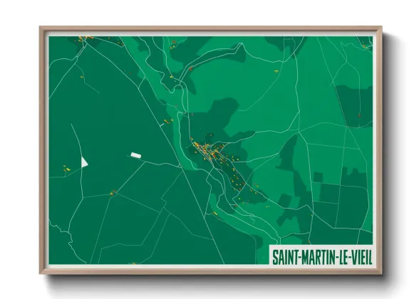 Une affiche de carte sur Saint-Martin-le-Vieil