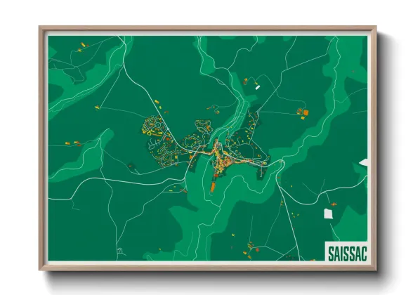 Une affiche de carte sur Saissac
