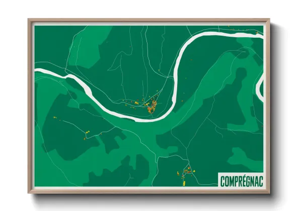 Une affiche de carte sur Comprégnac