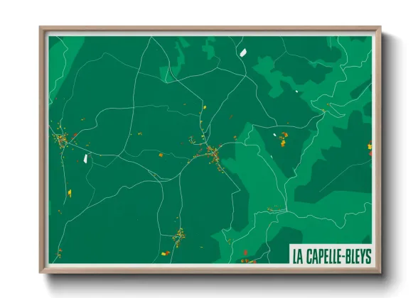 Une affiche de carte sur La Capelle-Bleys