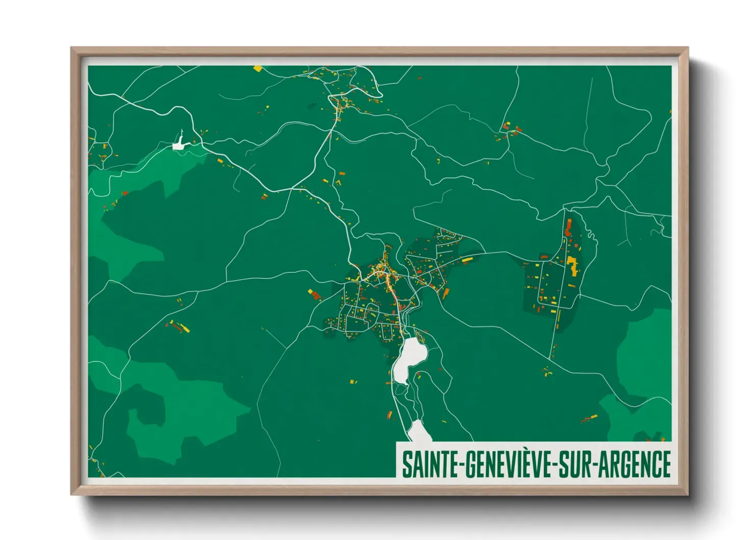 Un poster carteSainte-Geneviève-sur-Argence