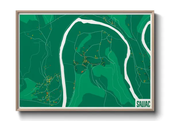 Une affiche de carte sur Saujac