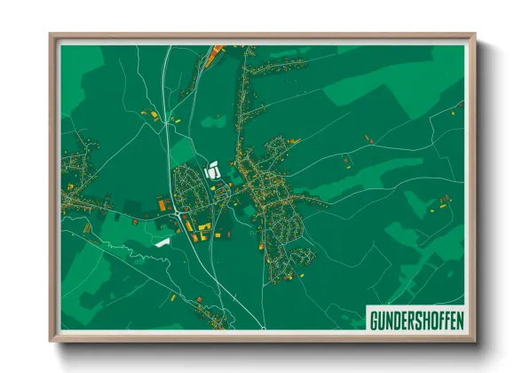 Une affiche de carte sur Gundershoffen