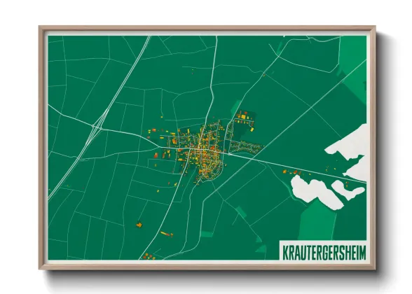 Une affiche de carte sur Krautergersheim