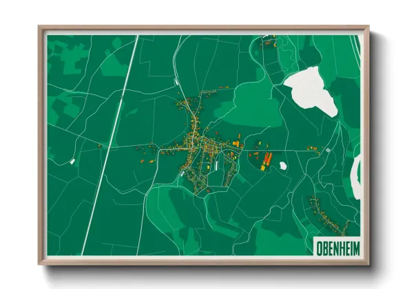 Une affiche de carte sur Obenheim