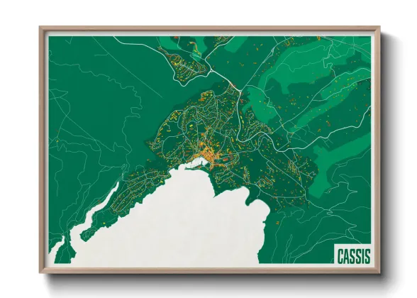 Une affiche de carte sur Cassis