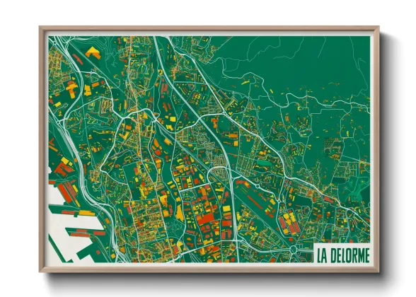 Une affiche de carte sur La Delorme