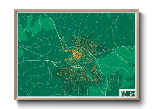 Une affiche de carte sur Lambesc
