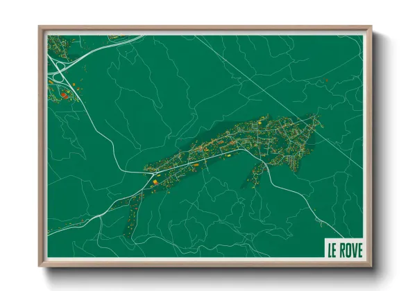 Une affiche de carte sur Le Rove