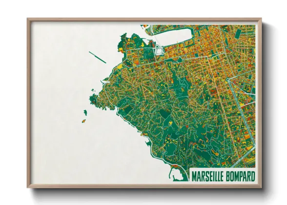 Une affiche de carte sur Marseille Bompard