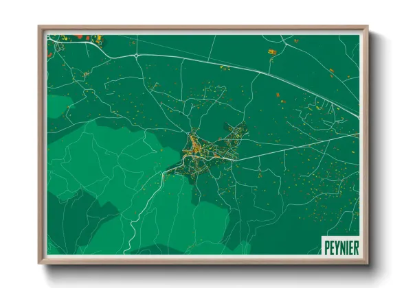 Une affiche de carte sur Peynier