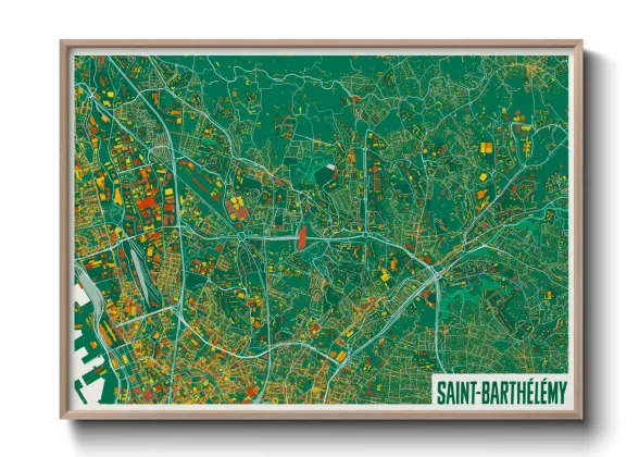 Une affiche de carte sur Saint-Barthélémy