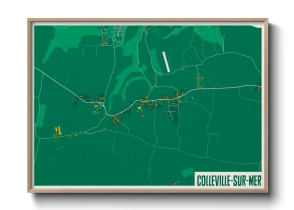 Une affiche de carte sur Colleville-sur-Mer
