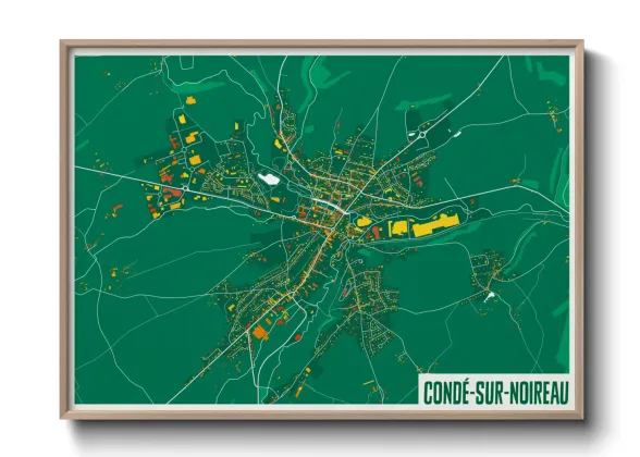 Une affiche de carte sur Condé-sur-Noireau