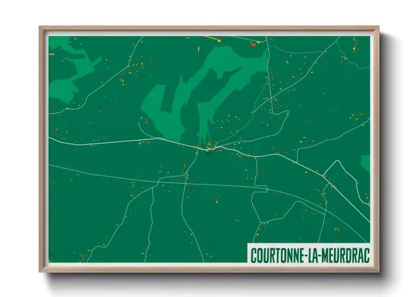 Une affiche de carte sur Courtonne-la-Meurdrac