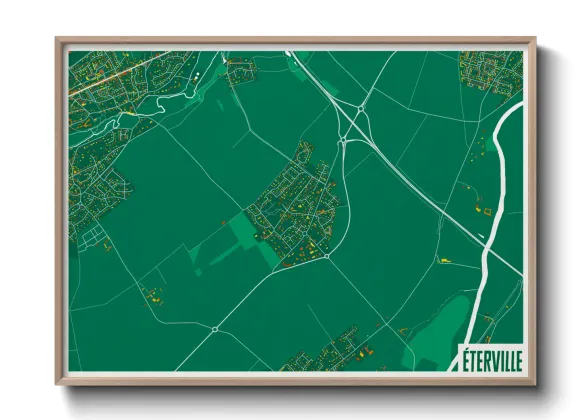 Une affiche de carte sur Éterville