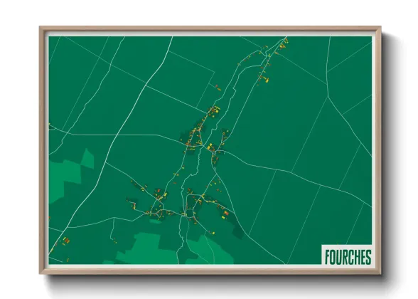 Une affiche de carte sur Fourches