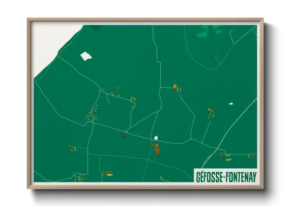 Une affiche de carte sur Géfosse-Fontenay