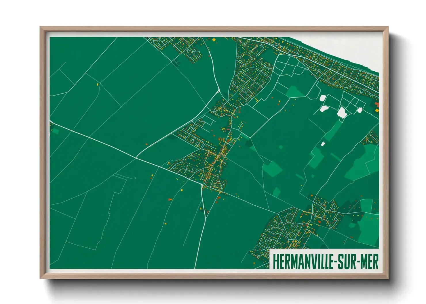 Un poster carteHermanville-sur-Mer
