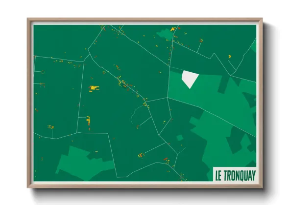 Une affiche de carte sur Le Tronquay