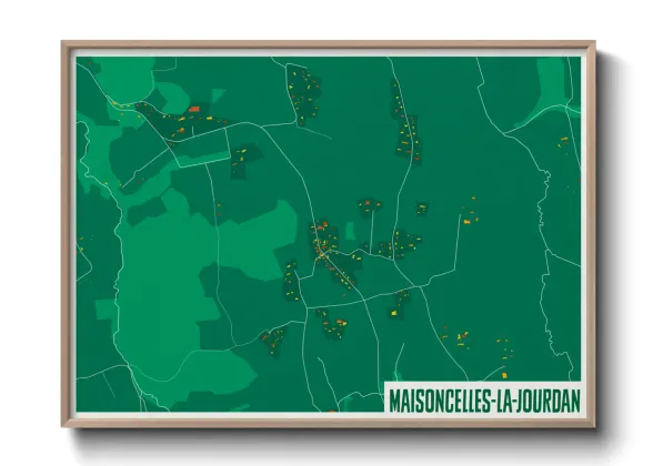 Une affiche de carte sur Maisoncelles-la-Jourdan