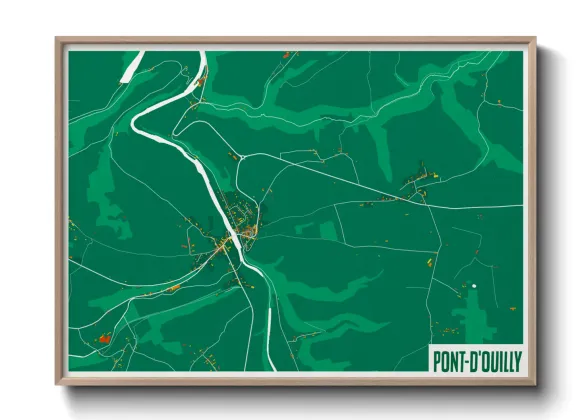 Une affiche de carte sur Pont-d'Ouilly