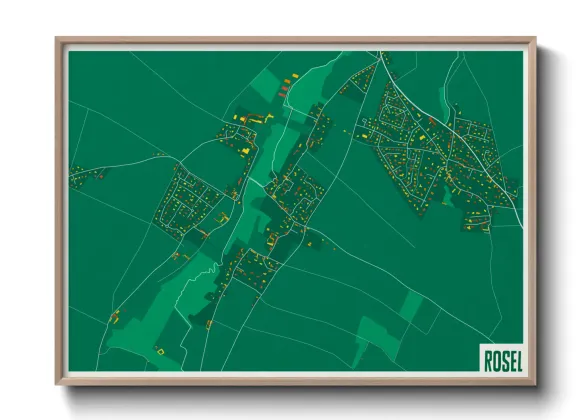 Une affiche de carte sur Rosel