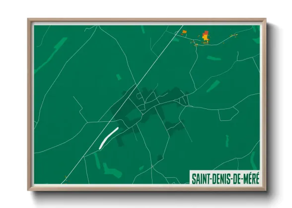 Une affiche de carte sur Saint-Denis-de-Méré