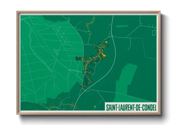 Une affiche de carte sur Saint-Laurent-de-Condel
