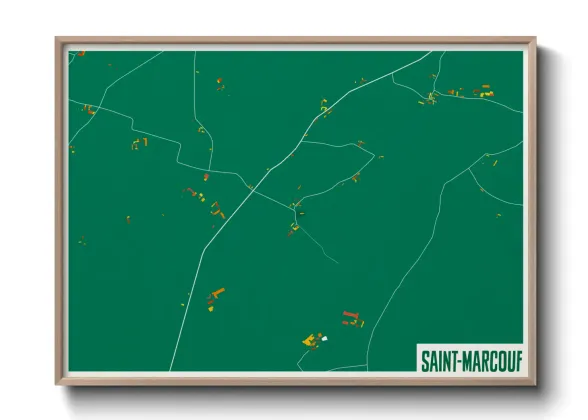 Une affiche de carte sur Saint-Marcouf